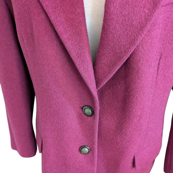 Vtg Talbots 100% Camel Hair Old Money Quiet Luxury Italian Maroon Blazer Sz 12 - Picture 4 of 10
